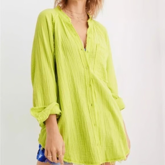 Aerie Lime Button Down Shirt | MEDIUM 🔥CLEAR THE CLOSET - Picture 1 of 6